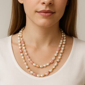 Honora Pearl & Rose Quartz Necklace w/ Pink Tourmaline